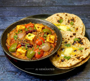 Kadai Paneer + Tandori Roti Butter (2 pieces)
