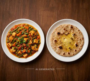 Mix Veg + Tawa Roti Butter (1 piece)