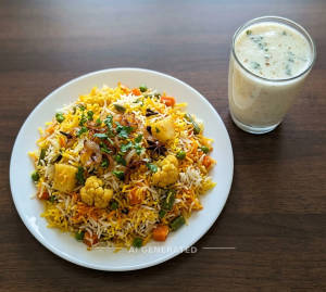 Veg Biryani + Lassi Pauch