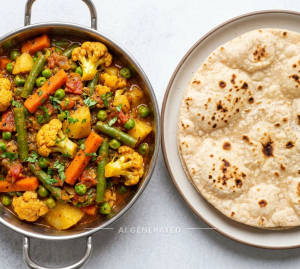 Mix Veg + Plain Tawa Roti (1 Piece)