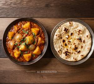 Aloo Do Pyaza + Tandoori Roti (1 Piece)
