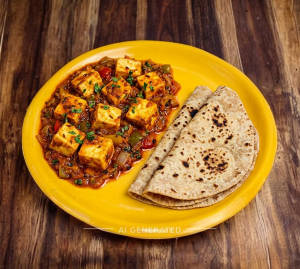 Tawa Paneer Masala + Tawa Roti (2 pieces)