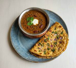 Dal Makhani + Onion Missi Roti (1 piece)