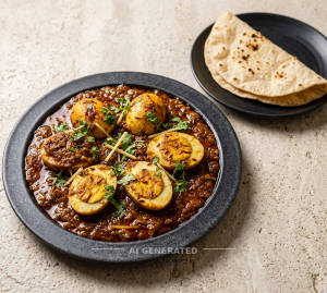Egg Masala + Phulka (1 piece)