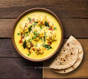 Kadhi Pakoda(Half)+ Tawa Roti (1 Pieces)