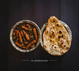 Chilli Baby Corn Gravy [Half, 12 Pieces] + Tandoori Roti [1 Piece]