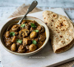Mushroom Masala + Chapati (2 Pieces)