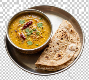 Dal Tadka + Tawa Plain Roti (2 pieces)