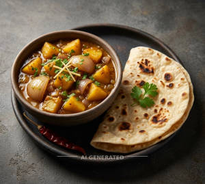 Aloo Do Pyaza + Tawa Roti Plain (1 piece)