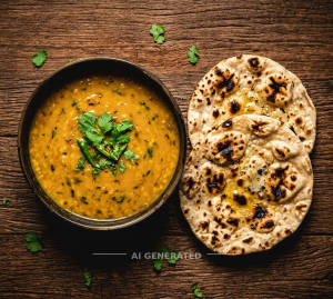 Dal Fry + Tandoori Roti (2 Pieces)