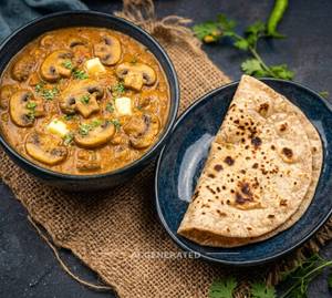Mushroom Butter + Tawa Roti (1 Piece)