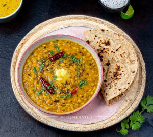 Dal Fry + Tawa Roti (1 piece)