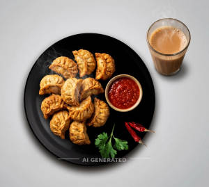 Fried Momos + Normal Tea