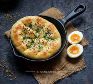 Boiled Egg (2Pics) + Butter Kulcha (1 Piece)