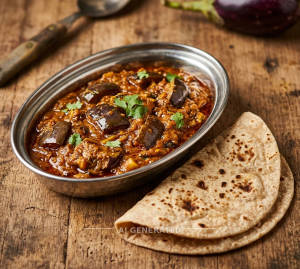 Baigan masala + Chapati (2 pieces)