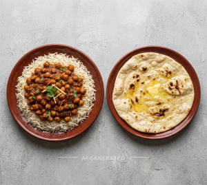 Chole Chawal + Butter Tawa Roti (1 Piece)