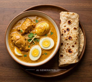 Egg Chicken Mughlai + Roti (1 Piece)
