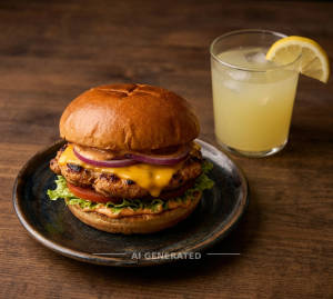 Chicken Burger + Lemon Juice