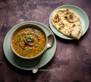 Dal Fry + Butter Naan (1 piece)