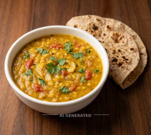 Dal Fry + Tandoori Roti (2 pieces)