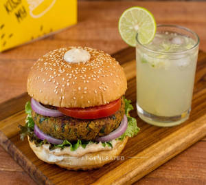 Special Veg Burger + Fresh Lime Juice