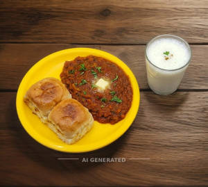 Regular Pav Bhaji [2 Pav] + Buttermilk