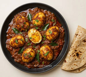 Egg Curry + Tawa Roti (2 Pc)