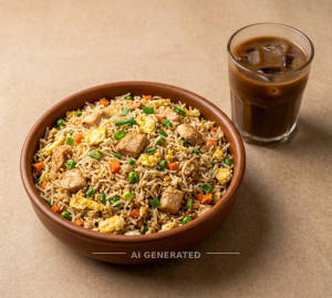 Chicken Fried Rice + Cold Coffee