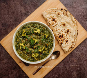 Palak Paneer Korma + Tandoori Roti Plan (2 Pieces)