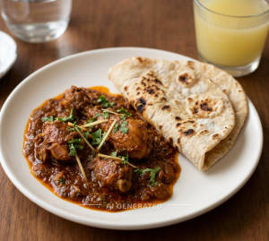 Chicken rogan josh + Plain tandoori roti (2 pieces)