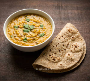 Dal Fry + Chapati (1 Piece)