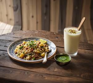 Sabudana Khichdi /Sago + Aloo chips ( serve 1/2 )