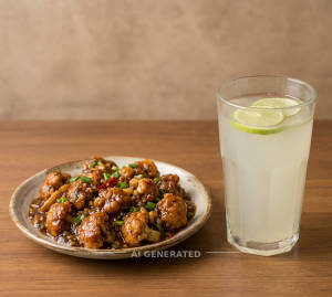Gobi Manchurian + Fresh Lime Juice
