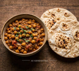 Channa Masala + Tandor Bread [ Roti ] (2 pieces)