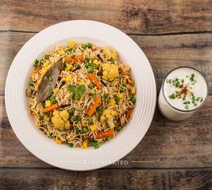 Veg Pulao + Buttermilk