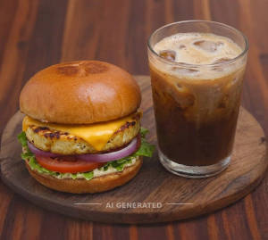 Cheese Burger + Cold Coffee