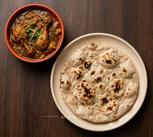 Chicken Curry + Tandoori Roti Plain (1 piece)