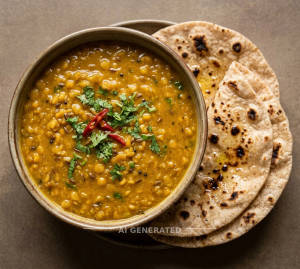 Dal Fry + Tandoori Roti (2 pieces)