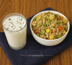 Veg Pulao + Butter Milk
