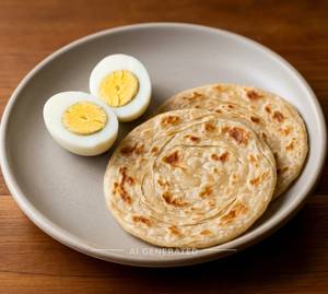 Egg Boiled + Plain Paratha (2 Pieces)