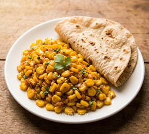 Masala Corn + Chapati (2 pieces)