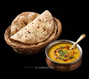 Dal Fry + Roti (2 Pieces)                    