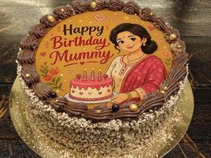 Eggless Belgian Truffle Happy Birthday Mom Special Cake