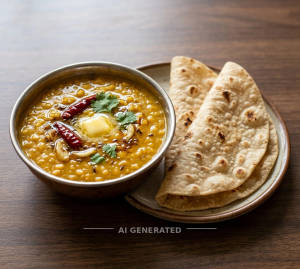 Butter Dal Tadka + Tawa Roti (2 pieces)