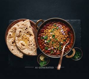 Sev Bhaji + Roti (2 Pieces)                 