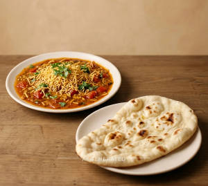 Sev Tomato + Plain Naan (1 piece)