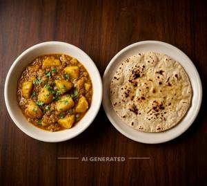 Aalu Sabji + Tawa Roti (4 Piece)