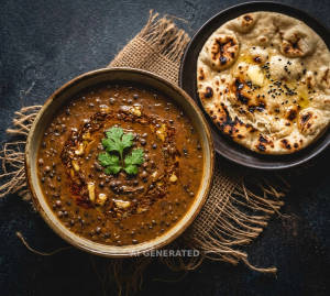 Haveli Special Dal Fry Black + Tandoori Roti (1 piece)