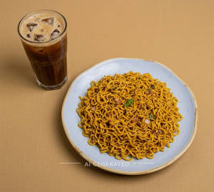 Plain masala maggie + Cold coffee