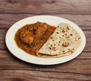 2 Pcs Fish Curry + Tawa Roti (2 Pieces)